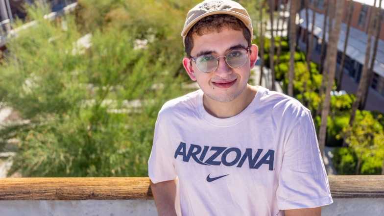 Arshia on the AME bridge at the University of Arizona.