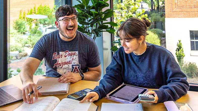 Two students studying