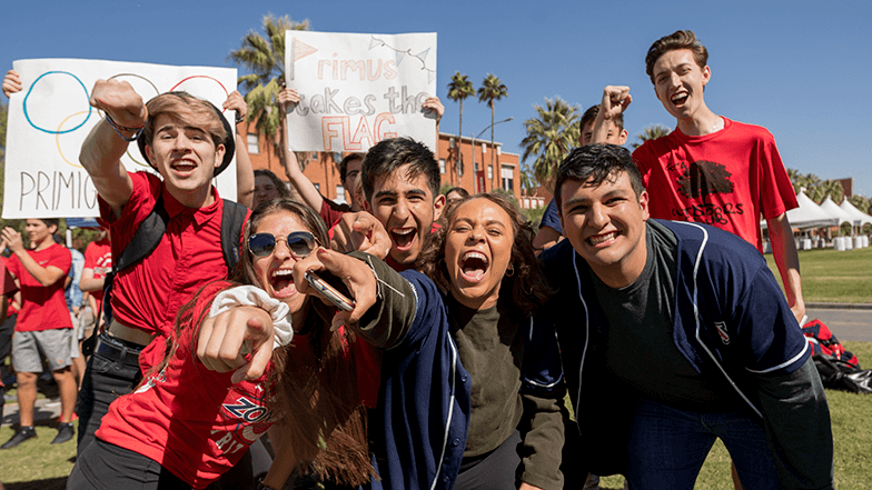 Student having a fun time in the sun