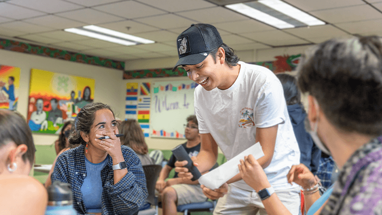 Students having fun in class