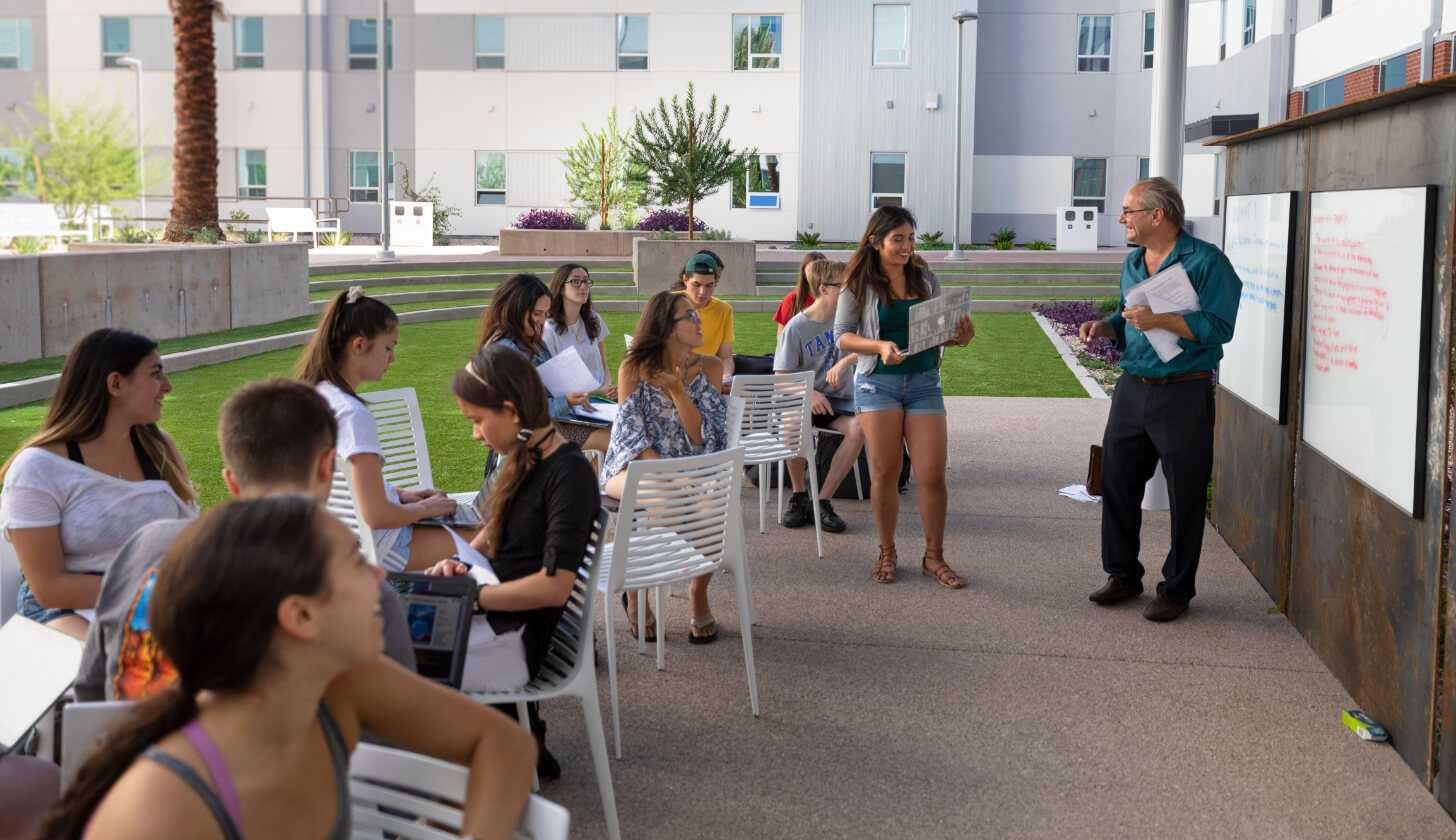 Students in class outside