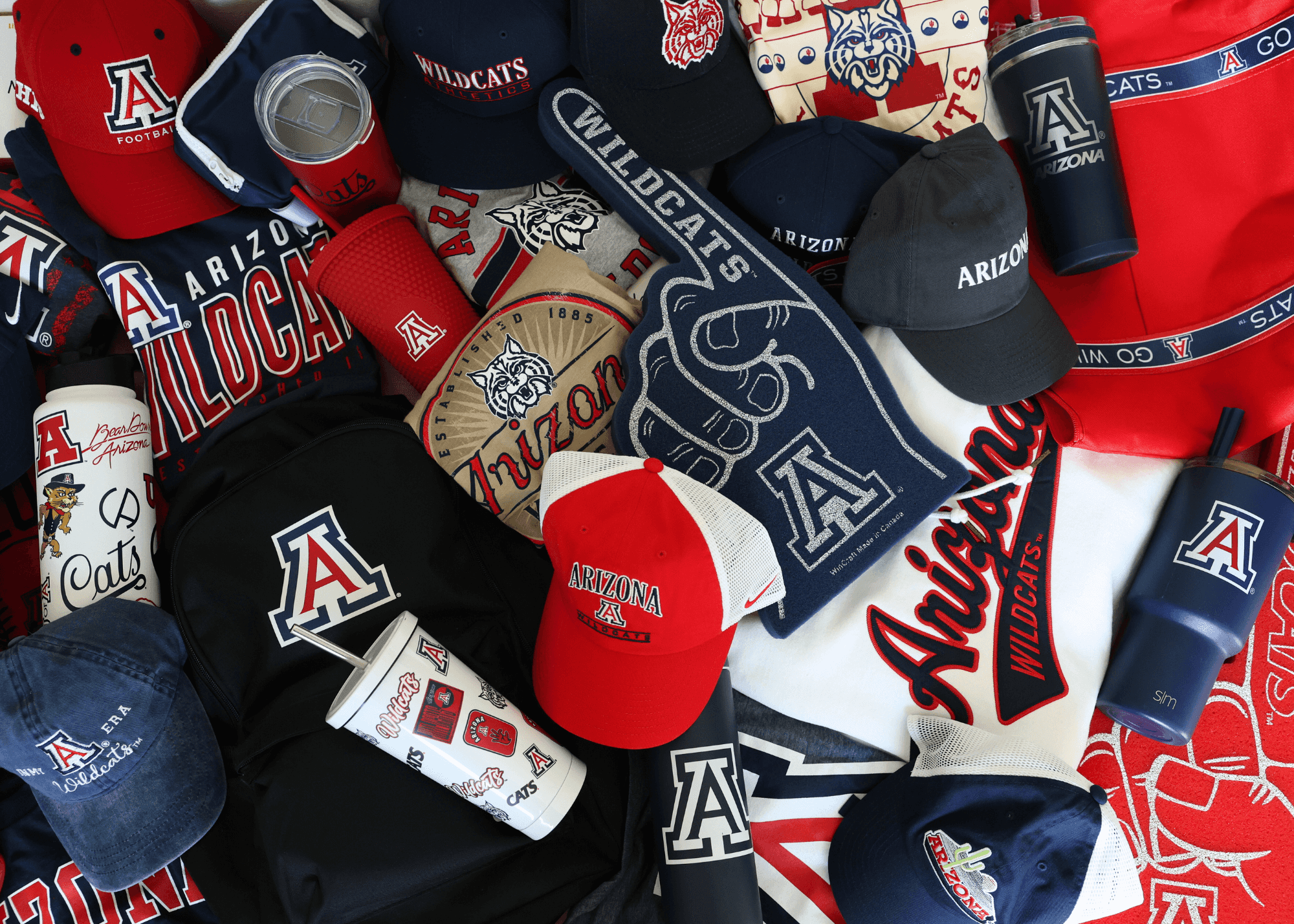 Image of various University of Arizona branded merchandise.