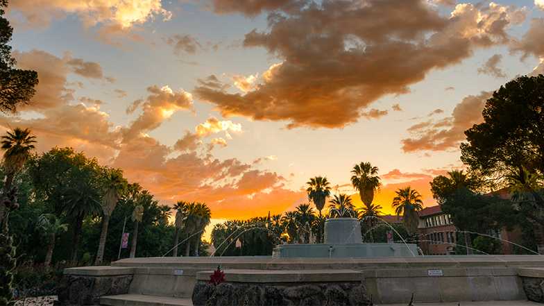 Sunset on campus