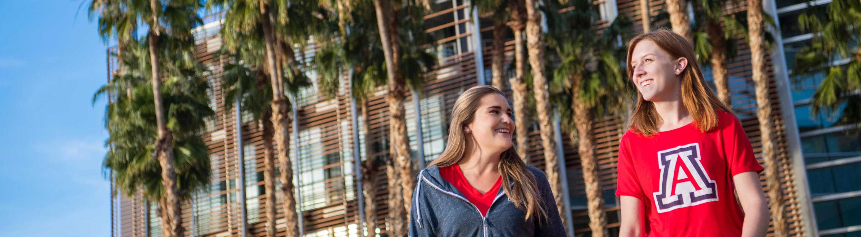 University of Arizona students walking on campus