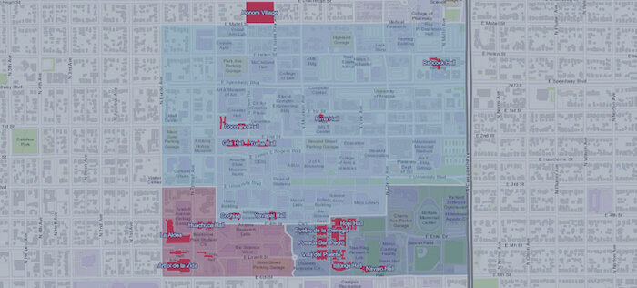 University Of Arizona Dorm Map Housing And Dorms On Campus Housing University Of Arizona Tucson Arizona