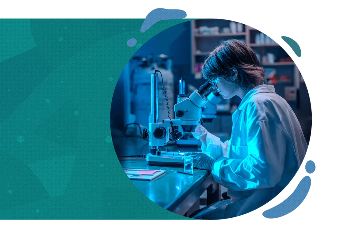 student in a lab