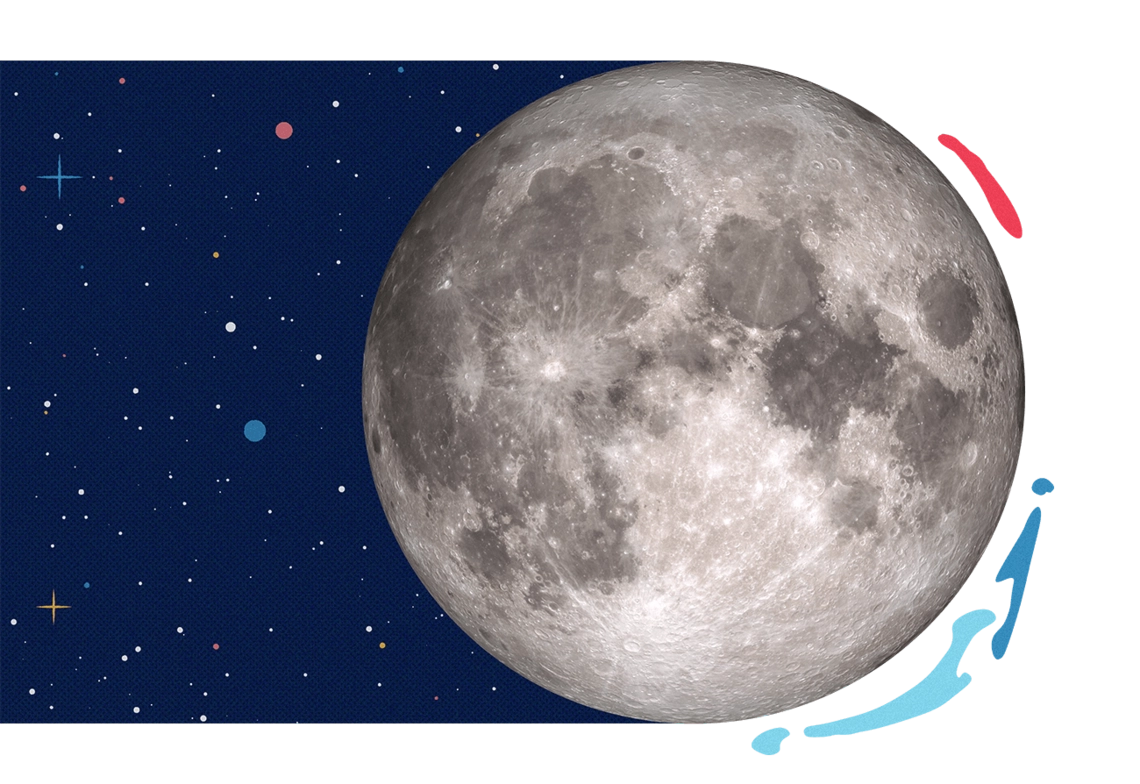 graphic of the moon