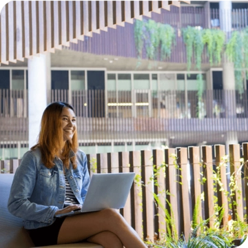female student at the ENR2 building