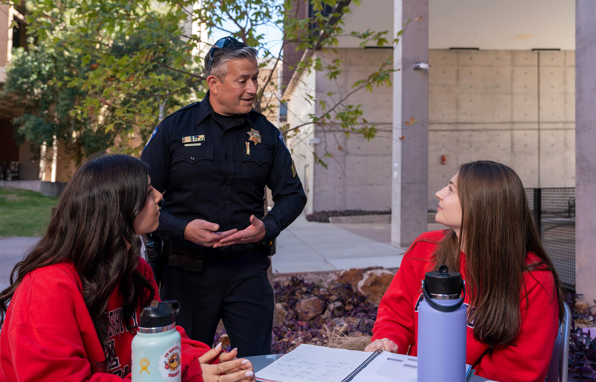 university police at a gathering