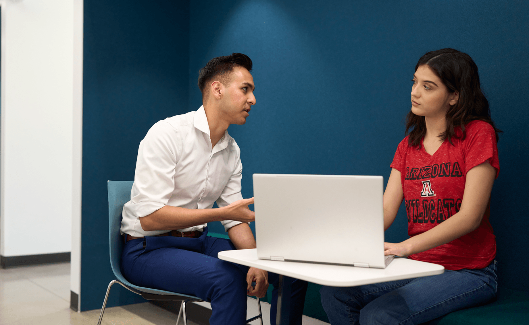 two people talking
