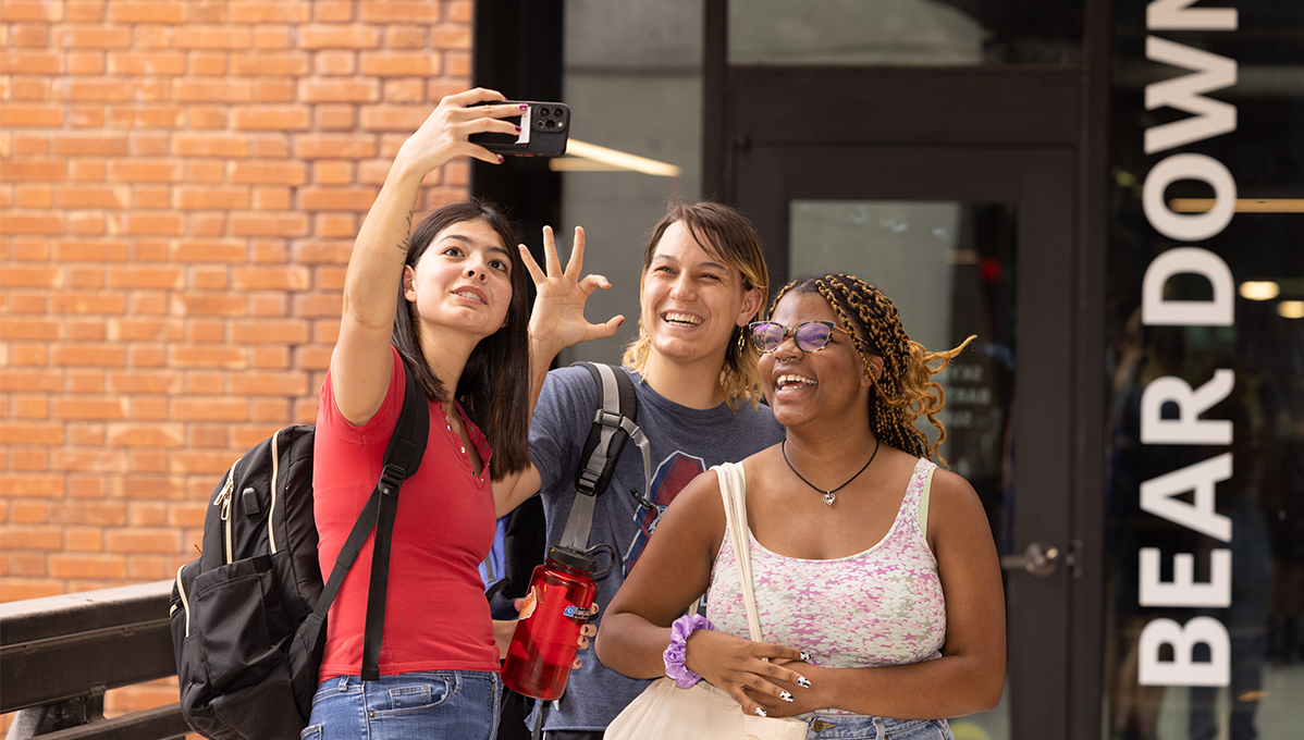 students taking a selfie
