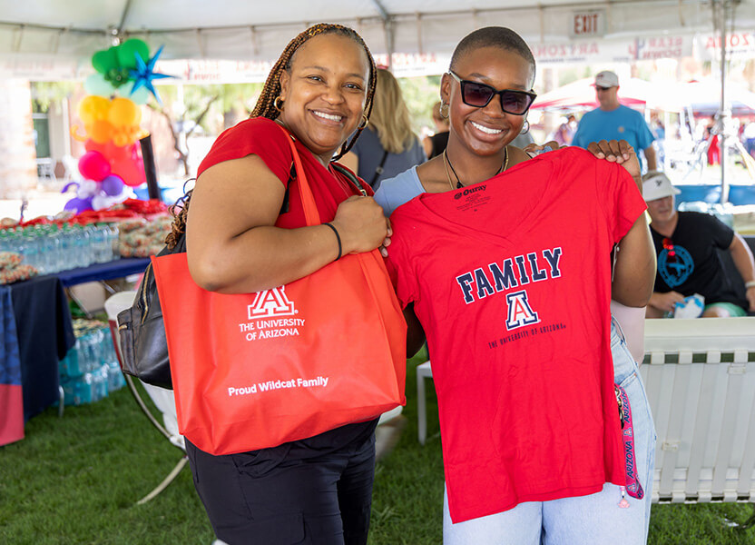 parents at a student-parent event on campus