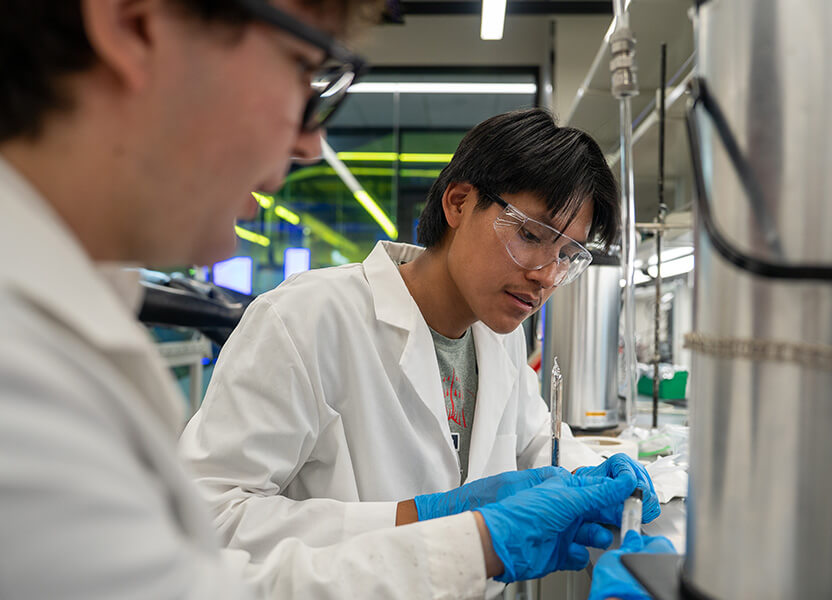 student working in a lab