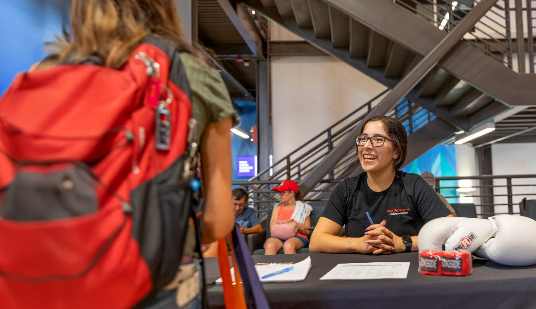 student at the club fair