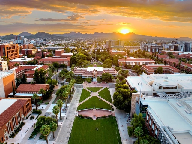University of Arizona campus at sunset