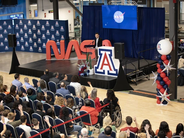 NASA Administrator Jared Isaacman addresses audience at Bear Down Gym