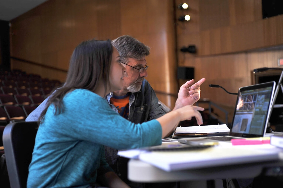 Faculty member teaching a UArizona student